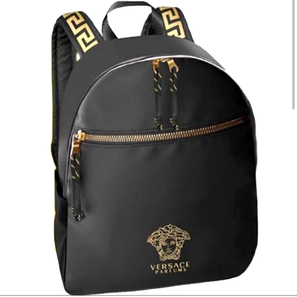 Versace perfume Black / gold mini Backpack.